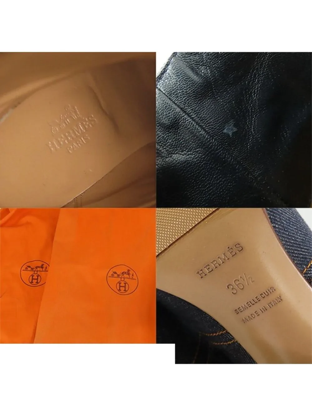 Hermes Denim Long Boots Blue Pull on
